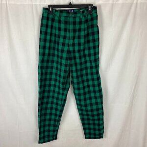 Gap Flannel Buffalo Check‎ Plaid Green Black Pants Women's 13/14